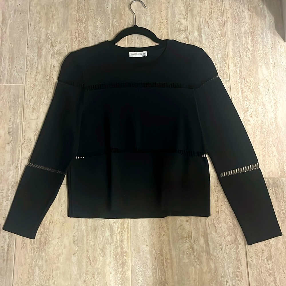 Zara Black Long Sleeve Top